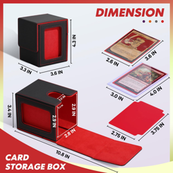 Premium PU Leather Card Deck Box for TCG - MTG Commander Display with Window, Ho - Image 2