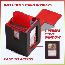 Premium PU Leather Card Deck Box for TCG - MTG Commander Display with Window, Ho - Image 5