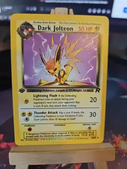 Pokemon TCG Dark Jolteon 38/82 1st Edition Non-Holo Card Rocket Near Mint! NM - Image 1