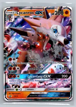 Lycanroc GX SM14 Promo Black Star Holo Rare Pokemon Card HP - Image 1