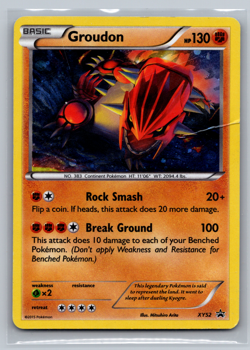Pokemon TCG Groudon Black Star Promo XY52 Cosmos Holo Promo Card Played HP - Image 1