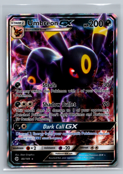 Pokemon Card TCG Umbreon GX 80/149 Sun and Moon Base Ultra Rare Holo - HP - Image 1
