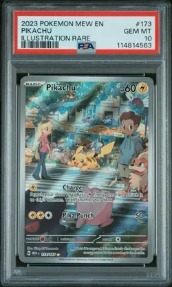 Pokemon TCG Pikachu 173/165 S&V 151 PSA 10 IR English Card - Image 1