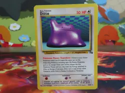Ditto Fossil Unlimited Rare Non Holo MP Pokemon Card Vintage WOTC Clean Nice - Image 1