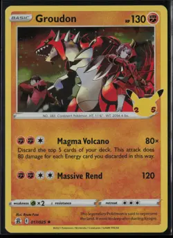 Groudon 017/025 Pokemon Celebrations Rare Near Mint Holo Card - Image 1