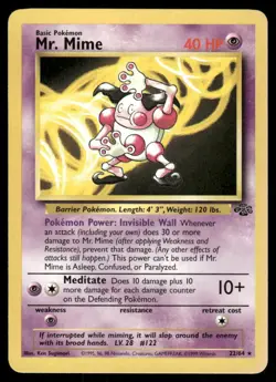 Pokemon Cards Mr. Mime 22/64 Jungle Rare LP - Image 1