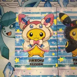 9 Cracked Ice Holo Pikachu Eeveelution Ponchos Espeon Non-TCG Pokemon Card Lot - Image 2