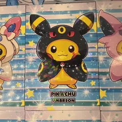 9 Cracked Ice Holo Pikachu Eeveelution Ponchos Espeon Non-TCG Pokemon Card Lot - Image 3