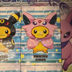 9 Cracked Ice Holo Pikachu Eeveelution Ponchos Espeon Non-TCG Pokemon Card Lot - Image 4