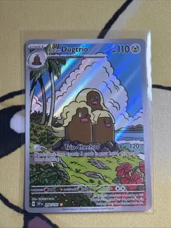 2024 Pokemon Surging Sparks Alolan Dugtrio 208/191 Illustration Rare - Image 1