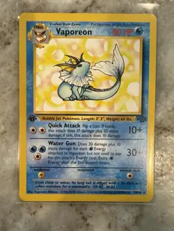 The Pokemon Company Vaporeon 28/64 Rare 1st Edition Jungle Set. Clean. - Image 1