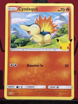 CYNDAQUIL 10/25 Regular 25TH ANNIVERSARY MCDONALD'S PROMO 2021 POKEMON TCG NM - Image 3