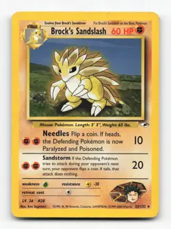 Pokemon TCG - Brock's Sandslash 23/132 Lightly Played Rare Gym Heroes Unlimited - Image 1