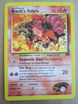 Brock's Vulpix - 37/132 - Uncommon WOTC TCG—Gym Challenge Pokemon Card - Image 1