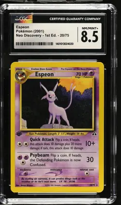2001 Pokemon Neo Discovery Espeon 1st Edition CGC 8.5 #20/75 - Image 1