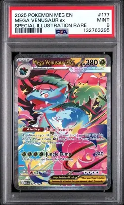 2025 Pokemon Mega Evolution Mega Venusaur ex Special Illustration 177/132 PSA 9 - Image 1