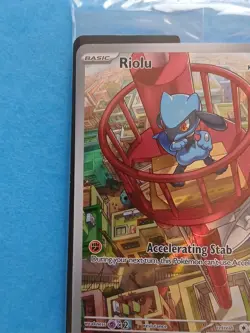 Pokemon Mega Evolution Base Riolu MEG 010 Black Star ETB Promo X3 - Image 3