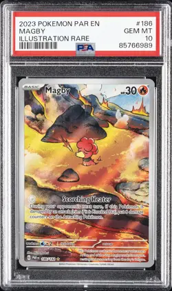 2023 POKEMON PAR EN-PARADOX RIFT ILLUSTRATION RARE #186 MAGBY PSA 10 - Image 1