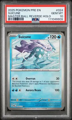 Pokemon TCG - Prismatic Evolutions - Suicune Master Ball 024 PSA 10 - Image 3