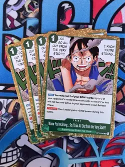 One Piece - 4x OP13-040 I Know You're Strong... So I'll Go All Out from the.. R - Image 1