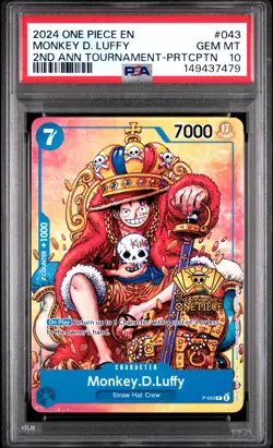 2024 ONE PIECE PROMOS #043 MONKEY D. LUFFY PSA 10 - Image 1