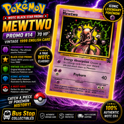 Mewtwo Black Star Promo 14 WOTC Pokemon Card 1999 Rare Vintage English Rare (NH) - Image 1