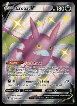 Pokemon Cards Crobat V SWSH098 Sword & Shield Promo Holo Promo NM - Image 1