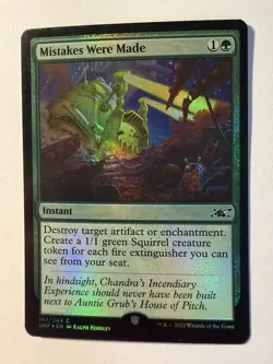 MTG Magic the Gathering Mistakes Were Made (147/689) Unfinity LP FOIL - Image 1