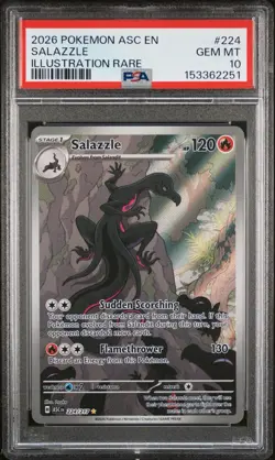 2026 POKEMON ASC EN-ASCENDED HEROES ILLUSTRATION RARE #224 SALAZZLE PSA 10 - Image 1
