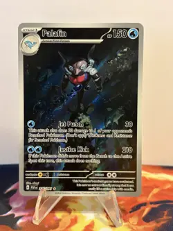 Pokemon TCG Palafin 225/91 Paldean Fates Illustration Rare NM - Image 1