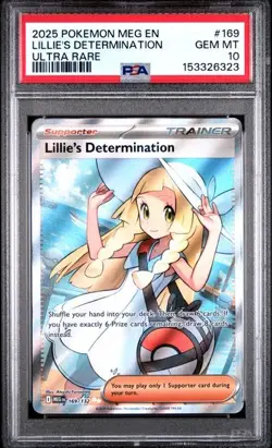 PSA 10 Lillie's Determination #169/132 - Mega Evolution Pokemon TCG - Image 1