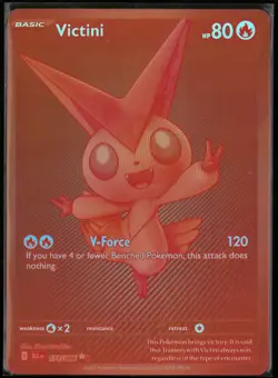 2025 Pokemon Black Bolt White Flare Victini Red Holo Foil 171/86 - Image 1