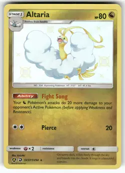 Altaria SV37/SV94 Shiny Rare Hidden Fates Shiny Vault Pokemon Near Mint - Image 1