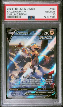 2021 POKEMON SWORD & SHIELD CHILLING REIGN #166 FULL ART/ZERAORA V PSA 10 - Image 1