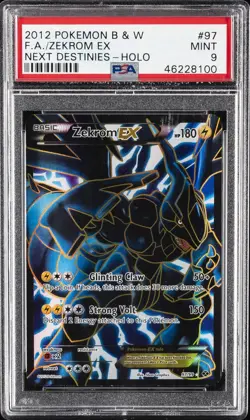 2012 POKEMON BLACK & WHITE NEXT DESTINIES #97 FULL ART/ZEKROM EX PSA 9 - Image 1