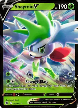 Pokemon TCG Shaymin V Sword & Shield: Brilliant Stars 013/172 Holo Ultra Rare NM - Image 1