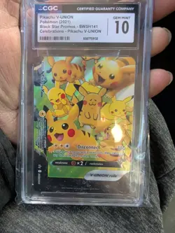 2021 POKEMON BLACK STAR PROMO SWSH141 CELEBRATIONS PIKACHU V-UNION CGC 10 GEM MT - Image 2
