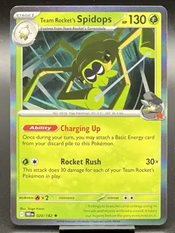 Team Rocket’s Spidops 020/182 Pokemon Holo Rare Destined Rivals NM - Image 1