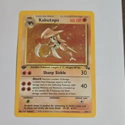 Pokemon Kabutops Fossil Holo Rare Wizards 9/62 1st Edition English 1999 60 HP - Image 1