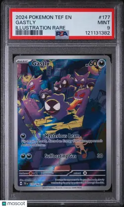 2024 Pokemon Temporal Forces Gastly Illustration Rare PSA 9 177/162 - Image 1