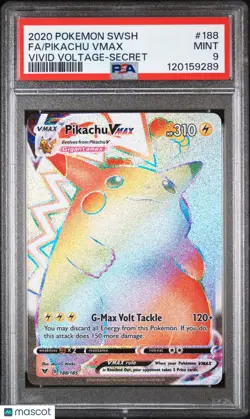 2020 Pokemon Sword & Shield Vivid Voltage Pikachu VMAX Fa -Secret PSA 9 188/185 - Image 1