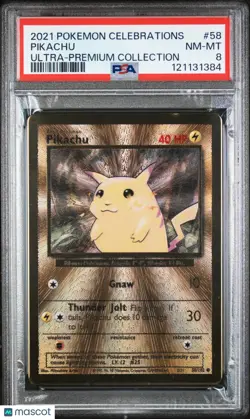 2021 Pokemon Celebrations Ultra-Premium Collection Pikachu PSA 8 58/102 - Image 1