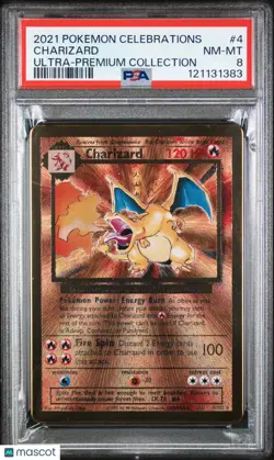2021 Pokemon Celebrations Ultra-Premium Collection Charizard Metal PSA 8 4/102 - Image 1