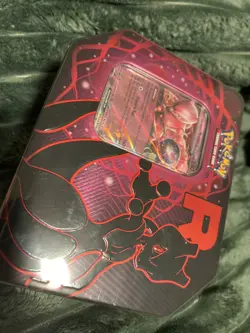 Pokemon TCG Team Rocket Tin (NEW) SEALED Mewtwo - Image 1