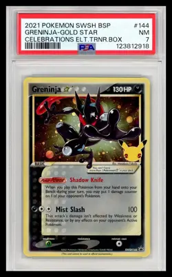 2021 Pokemon Greninja Gold Star Promo #144 PSA 7 - Image 1