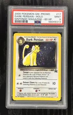 2000 Pokemon Dark Persian Holo Nintendo Magazine 60 HP PSA 9 - Image 1