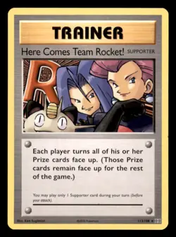 Here Comes Team Rocket! 113/108 Secret Rare Evolutions Pokemon Lightly Played - Image 1