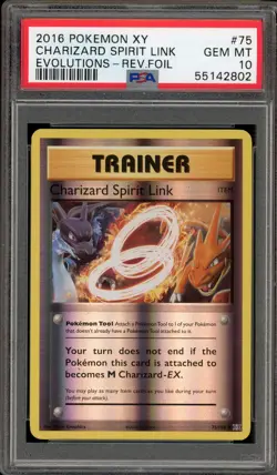 Pokemon Charizard Spirit Link XY Evolutions Reverse Holo #75 PSA 10 Gem Mint - Image 1