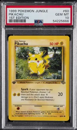 1999 POKEMON JUNGLE 1ST EDITION #60 PIKACHU PSA 10 - Image 1