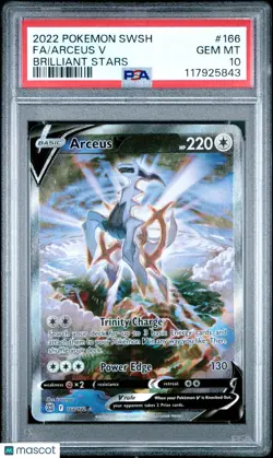 2022 Pokemon Sword & Shield Brilliant Stars Arceus V Fa PSA 10 166/172 - Image 1